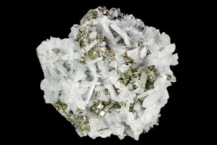 Pyrite Crystal Cluster with Quartz - Peru #126569